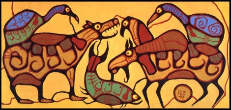 Animal Unity_50x108_1978_by Norval Morrisseau